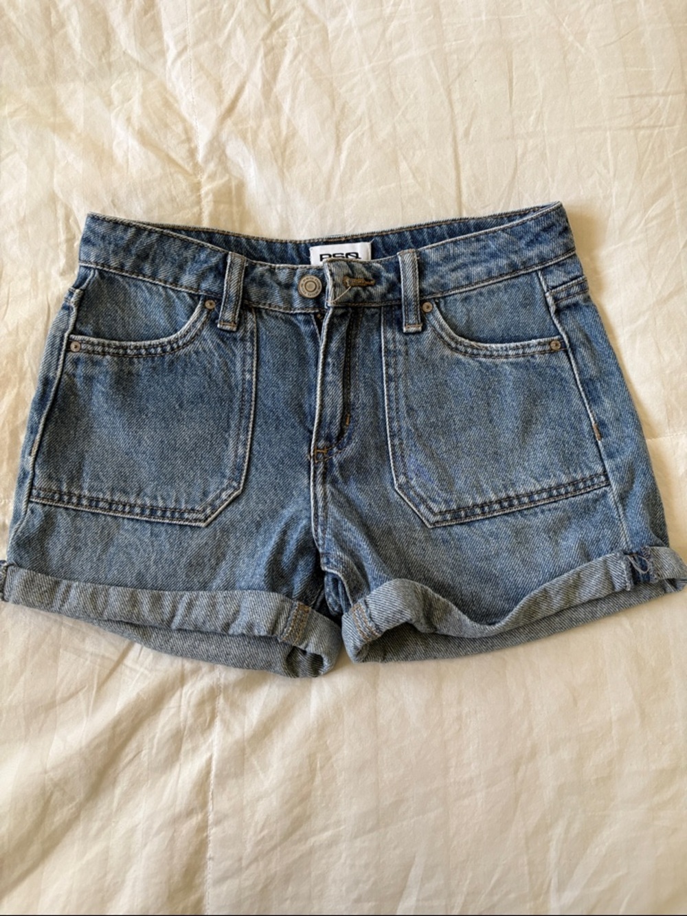 RSQ Blue Denim Rolled Hem Kids Shorts